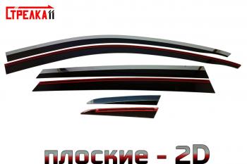Дефлекторы окон 2D с хром накладками Стрелка11 EXEED RX (2022-2025) (черные)