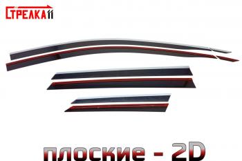 Дефлекторы окон 2D с хром накладками Стрелка11 Geely Coolray SX11 рестайлинг (2023-2025) (черные)