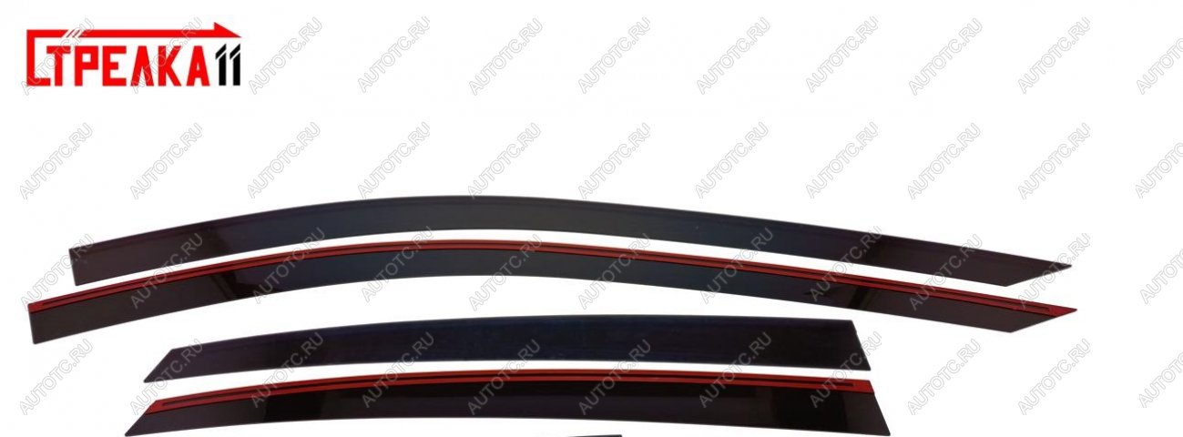 4 749 р. Дефлекторы окон 2D Стрелка11  Hongqi H5 (2022-2025) (черные)  с доставкой в г. Кемерово