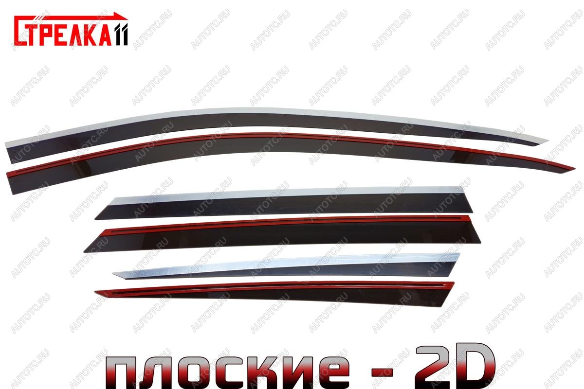 6 999 р. Дефлекторы окон 2D с хром накладками Стрелка11 Hyundai Tucson NX4 (2020-2022) (черные)  с доставкой в г. Кемерово