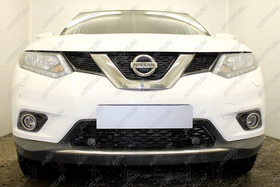 4 099 р. Защита радиатора (середина) Стрелка11 PREMIUM Nissan X-trail 3 T32 дорестайлинг (2013-2018) (черная)  с доставкой в г. Кемерово
