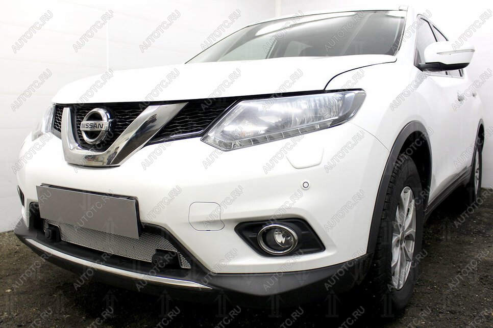 4 399 р. Защита радиатора (с парктроником) Стрелка11 PREMIUM  Nissan X-trail  3 T32 (2013-2018) дорестайлинг (хром)  с доставкой в г. Кемерово