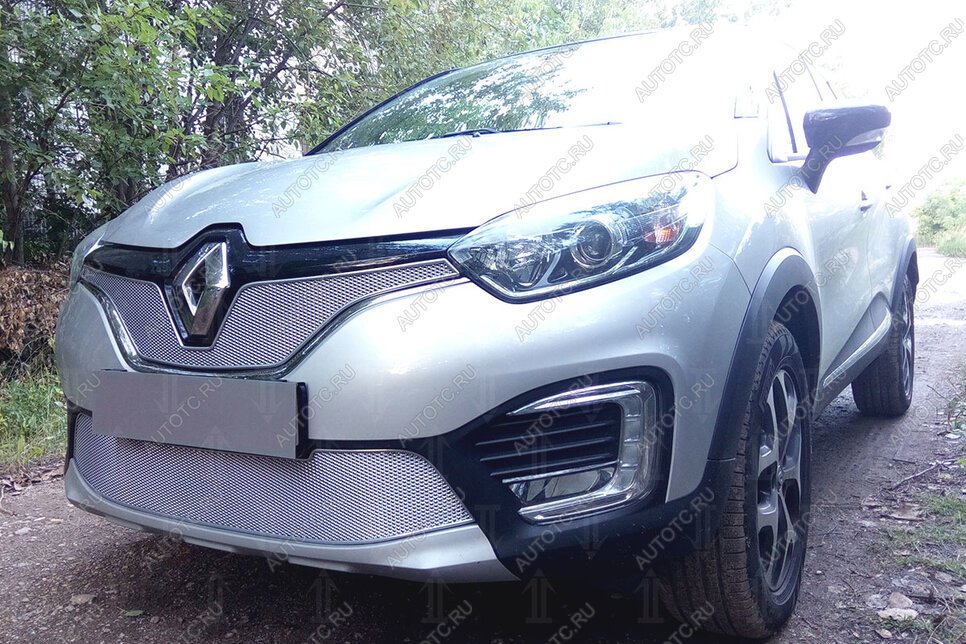 4 649 р. Защита радиатора (низ) Стрелка11 PREMIUM  Renault Kaptur (2016-2025) дорестайлинг, рестайлинг (хром)  с доставкой в г. Кемерово