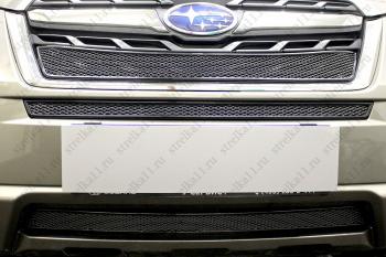 Защита радиатора (низ) Стрелка11 PREMIUM Subaru Forester SJ рестайлинг (2016-2019) (черная)