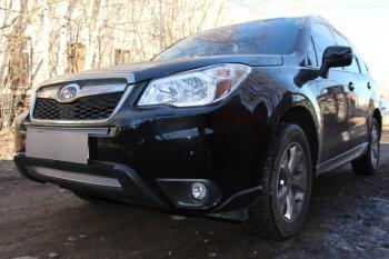 3 599 р. Защита радиатора (низ) Стрелка11 PREMIUM Subaru Forester SJ дорестайлинг (2012-2016) (хром)  с доставкой в г. Кемерово. Увеличить фотографию 2