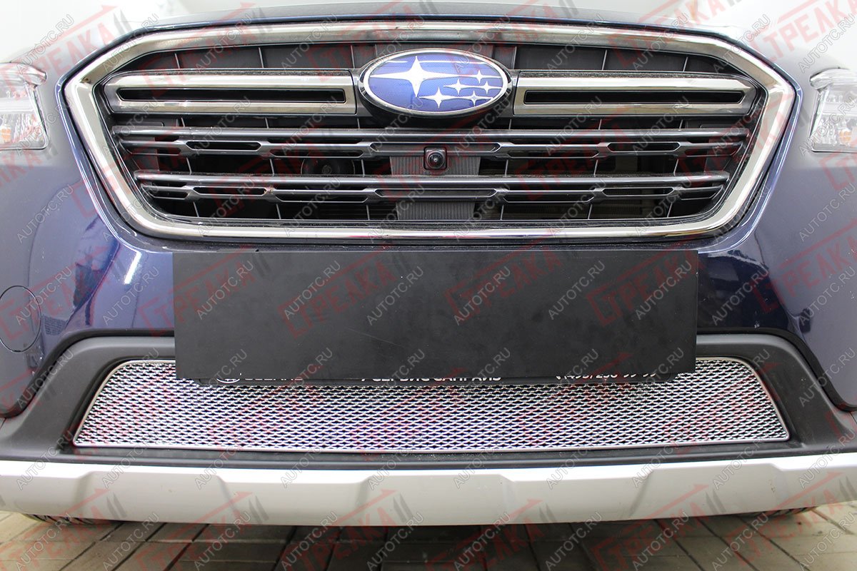 3 989 р. Защита радиатора Стрелка11 PREMIUM Subaru Outback BS/B15 рестайлинг универсал (2017-2021) (хром)  с доставкой в г. Кемерово