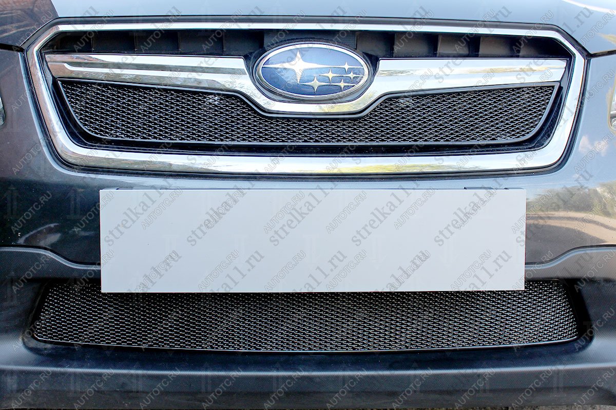 3 899 р. Защита радиатора (низ) Стрелка11 PREMIUM  Subaru XV  GP/G33 (2016-2017) рестайлинг (черная)  с доставкой в г. Кемерово
