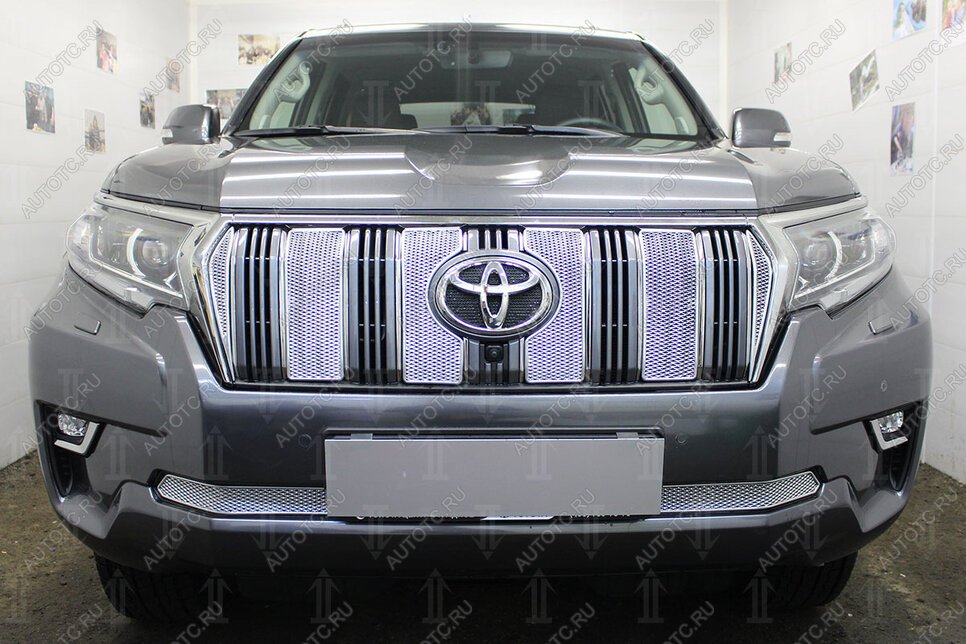 4 199 р. Защита радиатора (низ) Стрелка11 PREMIUM Toyota Land Cruiser Prado J150 2-ой рестайлинг (2017-2020) (черная)  с доставкой в г. Кемерово