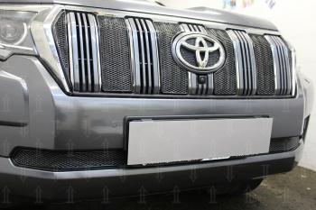 4 199 р. Защита радиатора (низ) Стрелка11 PREMIUM Toyota Land Cruiser Prado J150 2-ой рестайлинг (2017-2020) (черная)  с доставкой в г. Кемерово. Увеличить фотографию 2