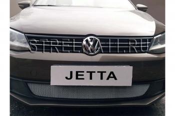 4 099 р. Защита радиатора Стрелка11 PREMIUM Volkswagen Jetta A6 седан дорестайлинг (2011-2015) (черная)  с доставкой в г. Кемерово. Увеличить фотографию 2