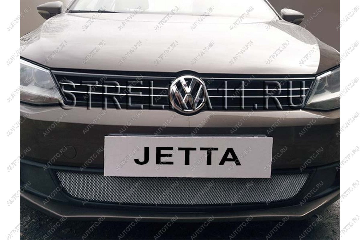4 199 р. Защита радиатора Стрелка11 PREMIUM  Volkswagen Jetta  A6 (2011-2015) седан дорестайлинг (хром)  с доставкой в г. Кемерово