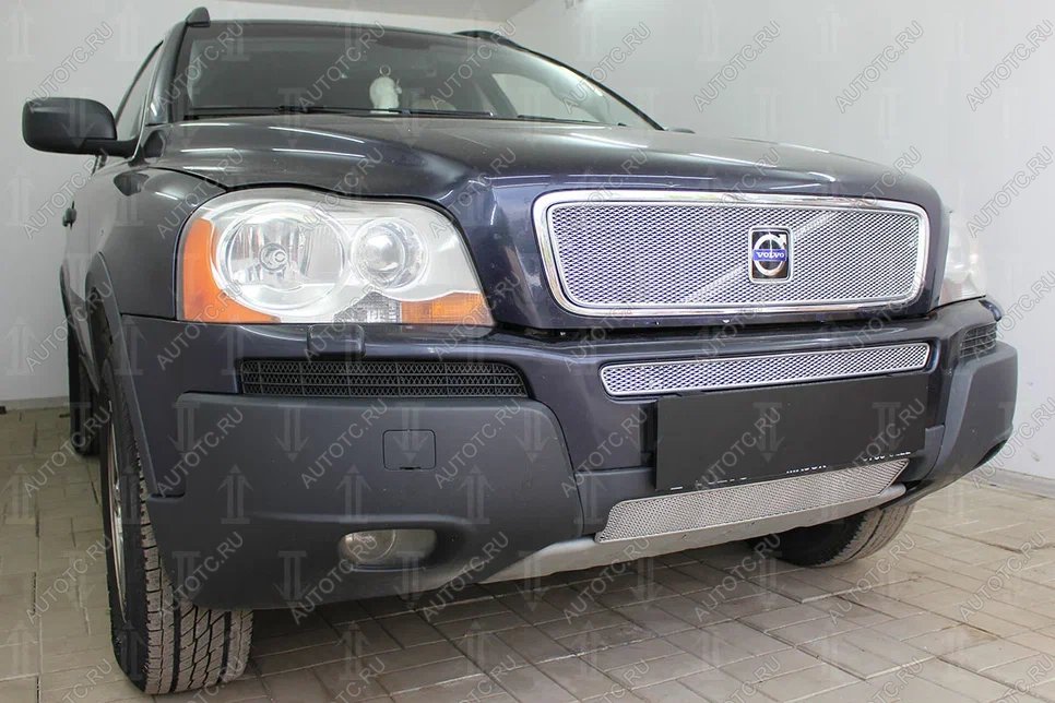 3 999 р. Защита радиатора (низ) Стрелка11 PREMIUM Volvo XC90 C дорестайлинг (2002-2006) (хром)  с доставкой в г. Кемерово