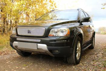 4 649 р. Защита радиатора (верх) (устанавливается вместо штатной) Стрелка11 PREMIUM Volvo XC90 C 1-ый рестайлинг (2006-2009) (хром)  с доставкой в г. Кемерово. Увеличить фотографию 2