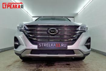 739 р. Зимняя заглушка решетки радиатора (низ) Стрелка11 GAC GS5 (2018-2025) (черная)  с доставкой в г. Кемерово. Увеличить фотографию 2