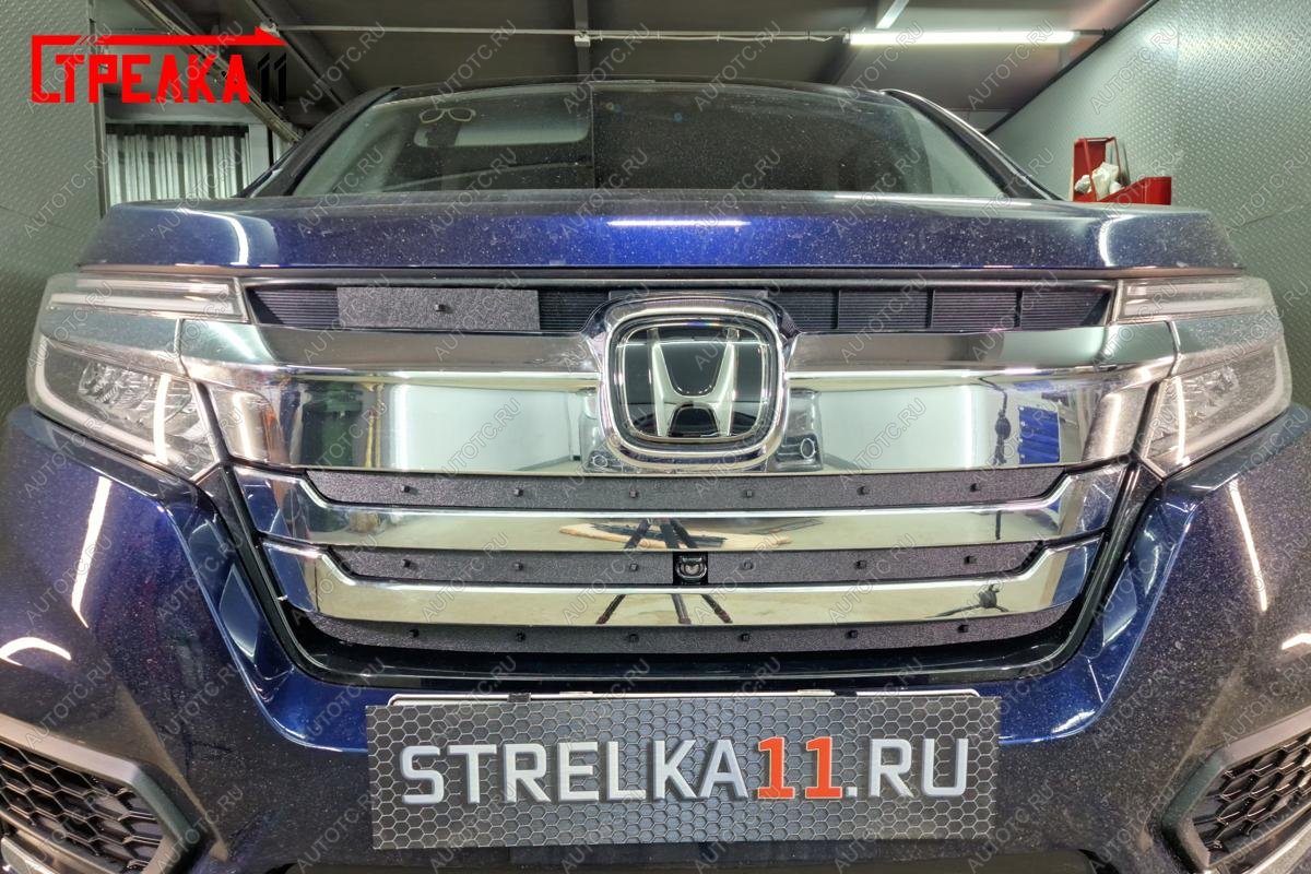 2 489 р. Зимняя защита на стяжке (верх 5 частей) Стрелка11 Honda Stepwgn Spada RP рестайлинг (2017-2021) (черная)  с доставкой в г. Кемерово