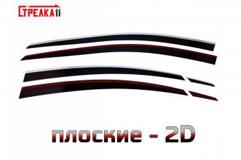 Дефлекторы окон 2D с хром накладками Стрелка11 Omoda S5 (2023-2025) (черные)