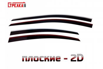 Дефлекторы окон с хром накладками 2D Стрелка11 Omoda S5 (2023-2025) (черные)