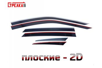 Дефлекторы окон 2D Стрелка11 Geely Tugella FY11,HPBA4 дорестайлинг (2019-2023) (черные с хром накладками)