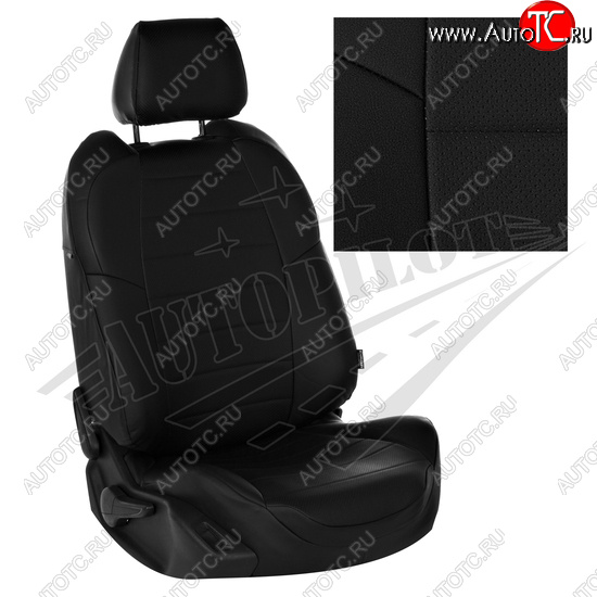 8 249 р. Чехлы сидений AUTOPILOT Экокожа (задние спинка и сиденье 40/60) Chevrolet Spark M300 дорестайлинг (2010-2015) (Черный + Черный)  с доставкой в г. Кемерово