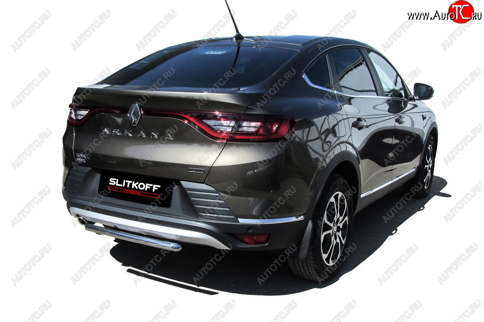 9 999 р. Защита заднего бампера Slitkoff (d42)  Renault Arkana (2019-2025) (Нержавейка, Без окраски)  с доставкой в г. Кемерово