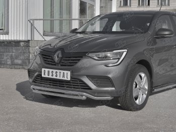 16 999 р. Защита переднего бампера (2 трубы Ø42 мм, нержавейка) SLITKOFF Renault Arkana (2019-2025)  с доставкой в г. Кемерово. Увеличить фотографию 2