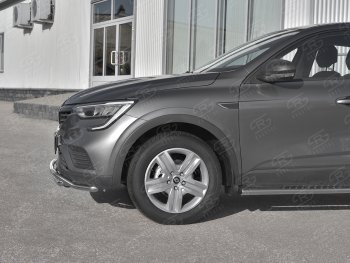 16 999 р. Защита переднего бампера (2 трубы Ø42 мм, нержавейка) SLITKOFF Renault Arkana (2019-2025)  с доставкой в г. Кемерово. Увеличить фотографию 3