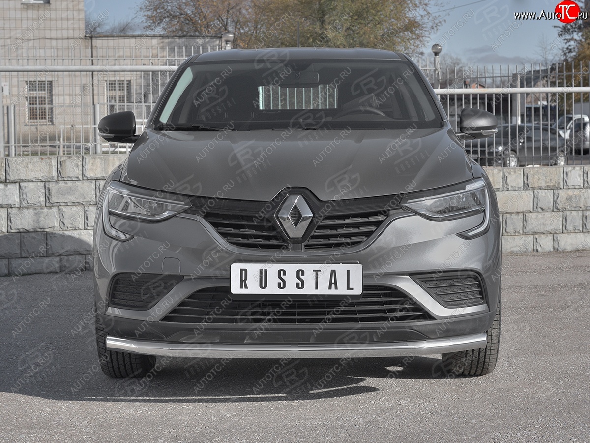 13 799 р. Защита переднего бампера (Ø 63 мм, нержавейка) SLITKOFF Renault Arkana (2019-2025)  с доставкой в г. Кемерово