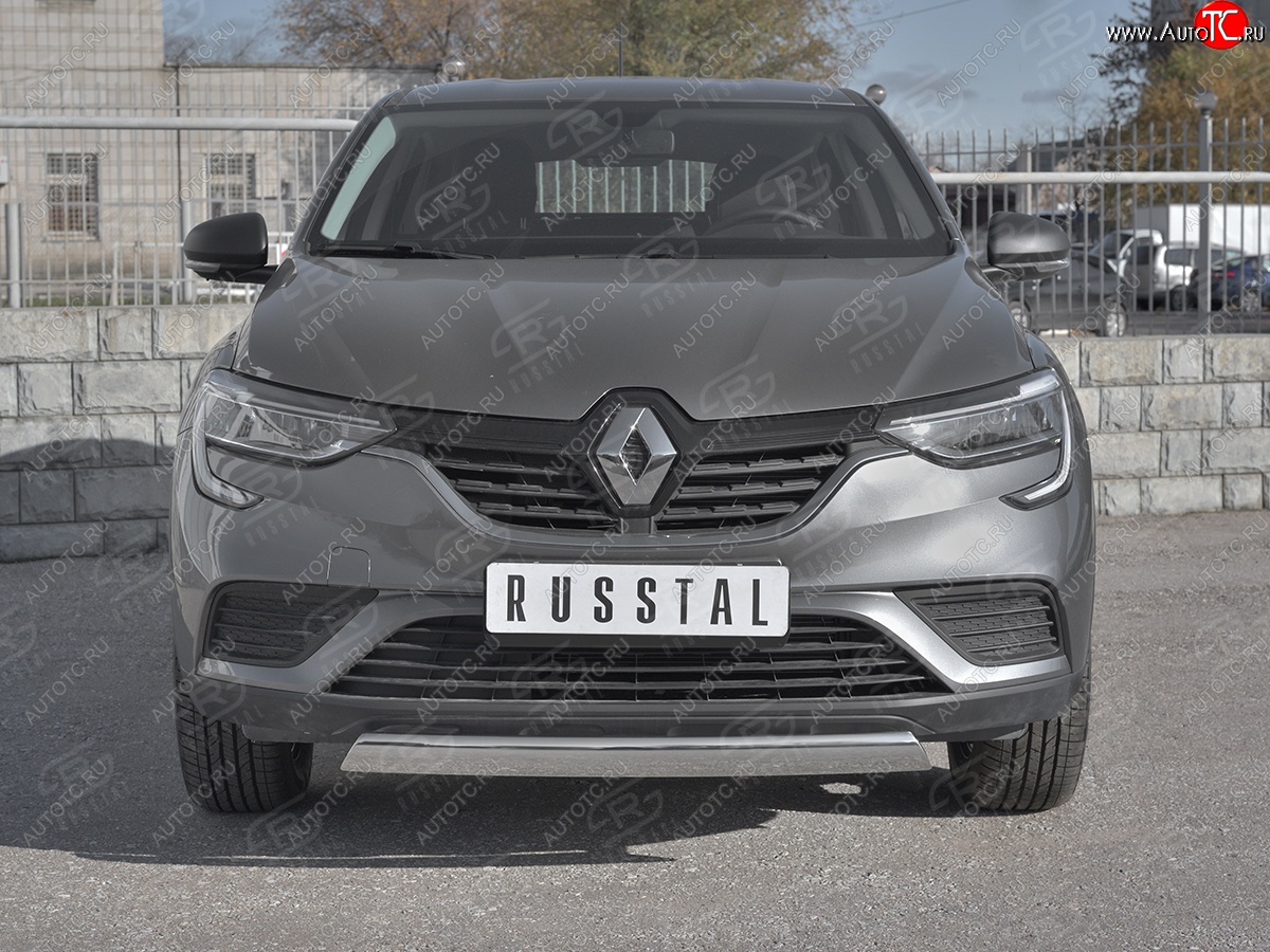 11 749 р. Защита переднего бампера (Ø75x42 мм, нержавейка) Russtal Renault Arkana (2019-2025)  с доставкой в г. Кемерово