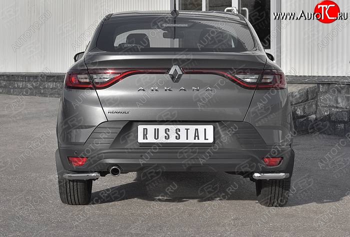 11 999 р. Защита заднего бампера (Ø42 мм уголки, нержавейка) SLITKOFF  Renault Arkana (2019-2025)  с доставкой в г. Кемерово