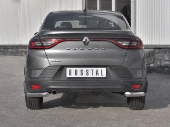 13 099 р. Защита заднего бампера (Ø63 мм уголки, нержавейка) SLITKOFF Renault Arkana (2019-2025)  с доставкой в г. Кемерово. Увеличить фотографию 1