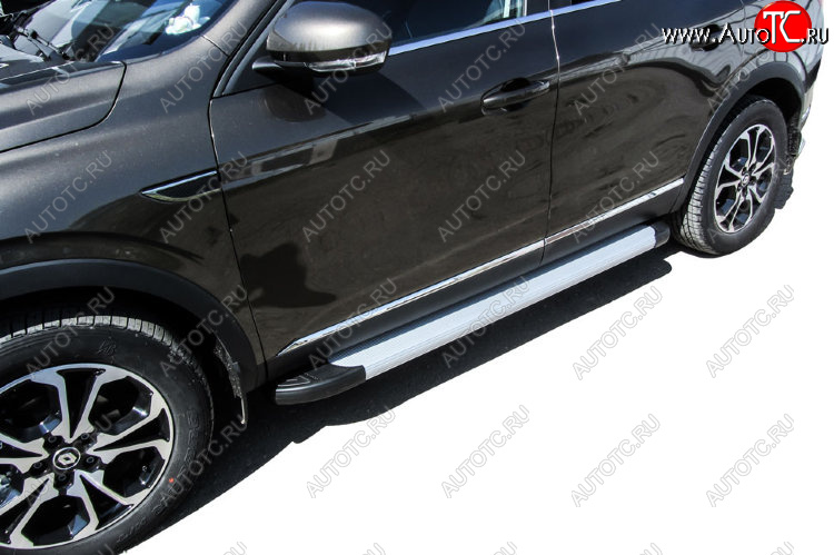 13 349 р. Пороги алюминиевые Slitkoff  Renault Arkana (2019-2025) (Optima Silver)  с доставкой в г. Кемерово