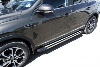 Пороги алюминиевые Slitkoff Renault Arkana (2019-2025) (Luxe Black)