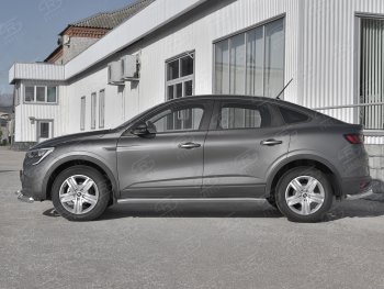 19 549 р. Защита порогов (Ø63 мм, нержавейка) SLITKOFF  Renault Arkana (2019-2025) (Металлические торцы под 90°)  с доставкой в г. Кемерово. Увеличить фотографию 2