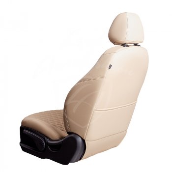 14 999 р. Чехлы для сидений Lord Autofashion Байрон (экокожа, 40/60 + подлокотник, 3 Г-образных подголовника) Renault Arkana (2019-2025) (Бежевый, вставка бежевая, строчка бежевая)  с доставкой в г. Кемерово. Увеличить фотографию 2