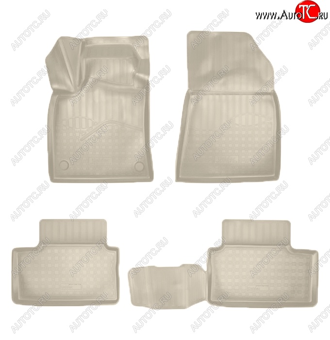 2 599 р. Коврики салонные Noplast (3D)  Renault Clio  BF (2019-2025) дорестайлинг, хэтчбэк 5.дв. (Бежевые)  с доставкой в г. Кемерово