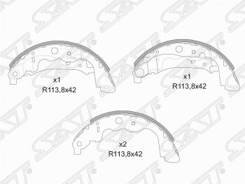 1 599 р. Колодки тормозные задние SAT Renault Clio BH98 дорестайлинг, хэтчбэк 5 дв. (2012-2016)  с доставкой в г. Кемерово. Увеличить фотографию 1