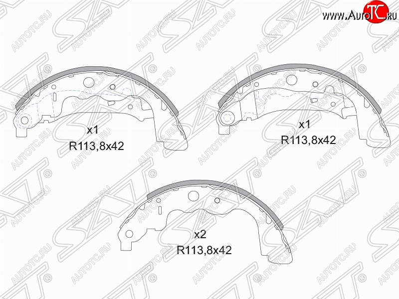 1 599 р. Колодки тормозные задние SAT Renault Duster HS дорестайлинг (2010-2015)  с доставкой в г. Кемерово