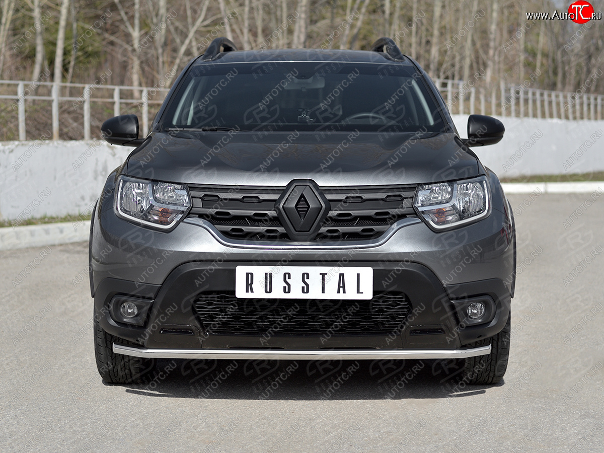 11 749 р. Защита переднего бампера (Ø42 мм, нержавейка) SLITKOFF  Renault Duster  HM (2021-2024) рестайлинг  с доставкой в г. Кемерово