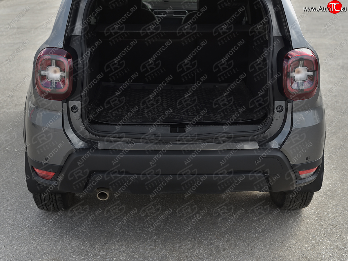 1 639 р. Защитная накладка заднего бампера Russtal Renault Duster HM рестайлинг (2021-2024) (нержавейка зеркальная)  с доставкой в г. Кемерово