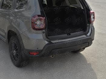 1 639 р. Защитная накладка заднего бампера Russtal Renault Duster HM рестайлинг (2021-2024) (нержавейка зеркальная)  с доставкой в г. Кемерово. Увеличить фотографию 2