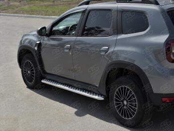 Порожки для ног SLITKOFF (Ø42 мм) Renault Duster HM рестайлинг (2021-2024)