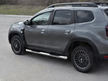 Защита порогов (Ø76 мм, с проступью) Russtal Renault Duster HM рестайлинг (2021-2024)