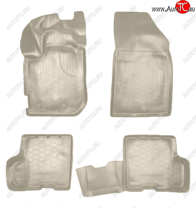 3 199 р. Коврики салонные Noplast (3D, без ящика под сидением)  Renault Duster  HM (2021-2024) рестайлинг (Бежевые)  с доставкой в г. Кемерово