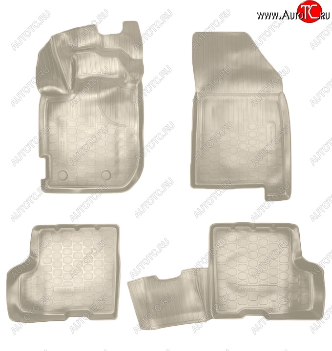 3 199 р. Коврики салонные Noplast (3D, с ящиком под сидением)  Renault Duster  HM (2021-2024) рестайлинг (Бежевые)  с доставкой в г. Кемерово