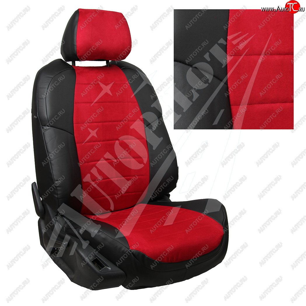 13 649 р. Чехлы сидений AUTOPILOT Алькантара (задняя спинка 40/60)  Renault Duster  HM (2021-2024) рестайлинг (Черный + Красный)  с доставкой в г. Кемерово