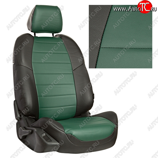13 649 р. Чехлы сидений AUTOPILOT Экокожа (задняя спинка 40/60)  Renault Duster  HM (2021-2024) рестайлинг (Черный + Зеленый)  с доставкой в г. Кемерово