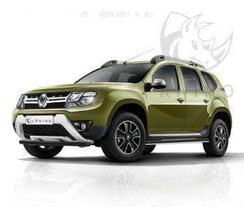 18 799 р. Пороги труба d63 ч. сталь SLITKOFF (v2)  Renault Duster  HS (2015-2021) рестайлинг  с доставкой в г. Кемерово. Увеличить фотографию 1