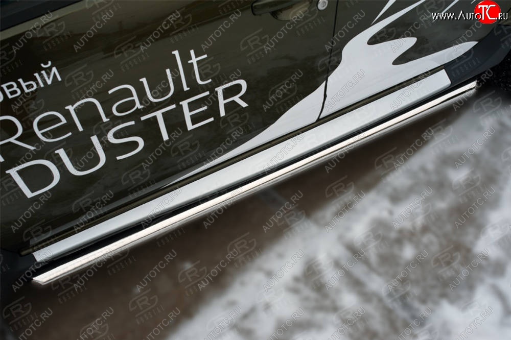 19 549 р. Защита порогов (Ø63 мм, нержавейка) SLITKOFF  Renault Duster  HS (2015-2021) рестайлинг (торцы со скосом 45°)  с доставкой в г. Кемерово