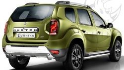 Защита порогов из круглой трубы диаметром 63 мм SLITKOFF Renault Duster  HS (2015-2021) рестайлинг (Сталь с полимерным покрытием. Цвет: серебристый)