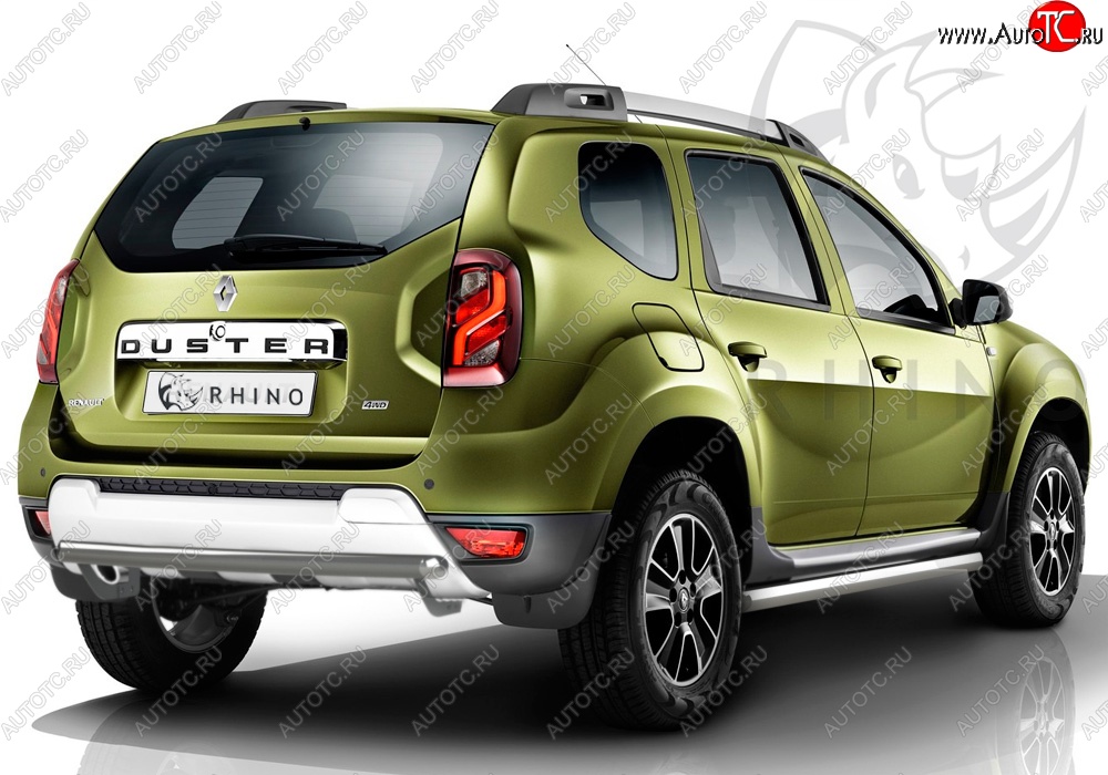 19 999 р. Защита порогов из круглой трубы диаметром 63 мм SLITKOFF  Renault Duster  HS (2015-2021) рестайлинг (Сталь с полимерным покрытием. Цвет: серебристый)  с доставкой в г. Кемерово